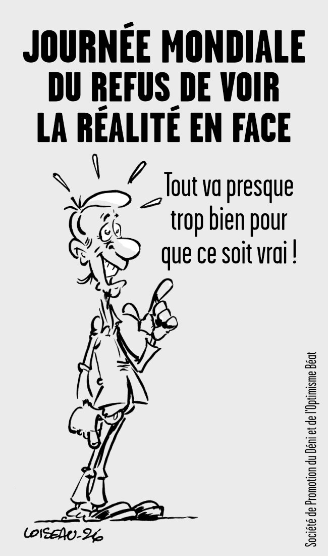Dessin qui montre que tout va bien partout dans le monde.