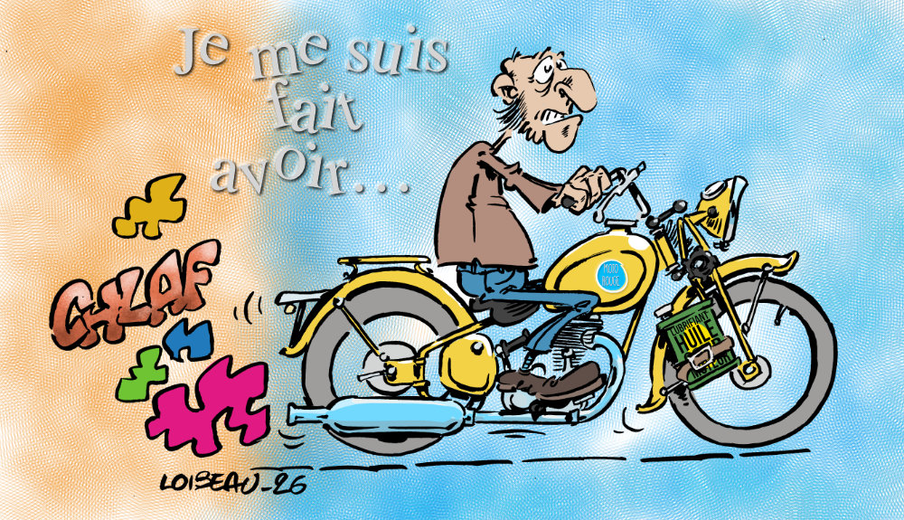 Robert avait acheté une moto rouge sur Internet
